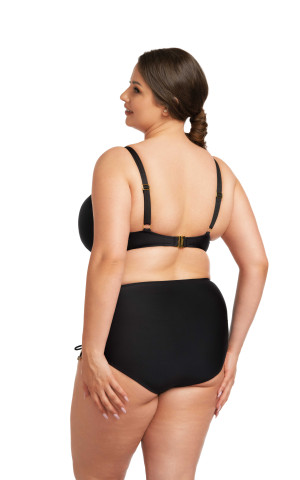 Plus Size Μαγιό Μπικίνι – Μαύρο με Κορδόνια για Καμπύλες & Άνεση